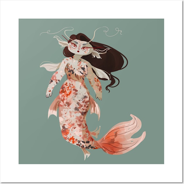 Koi Mermaid Wall Art by adorkablyfeline